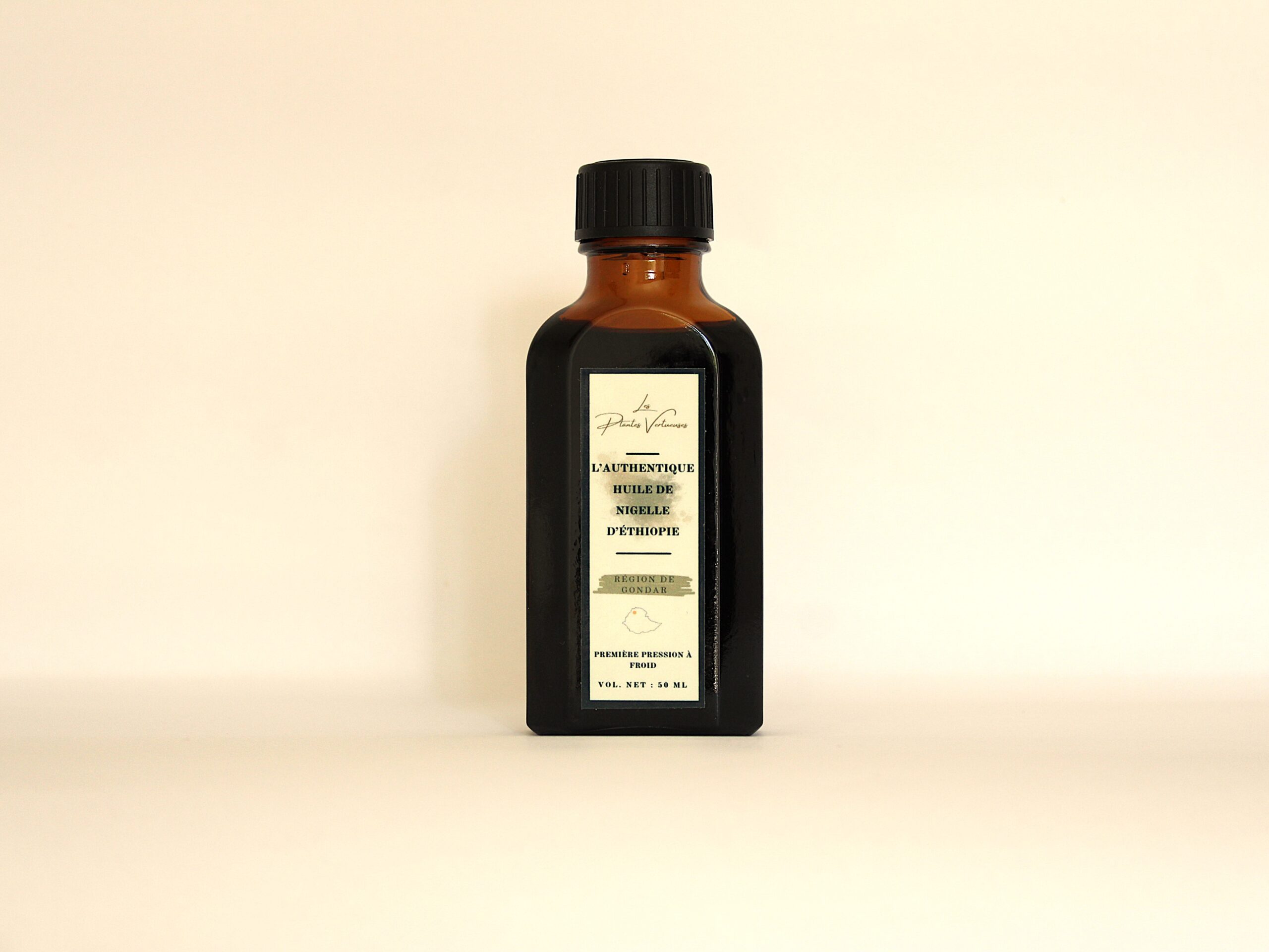 Bouteille d'huile de nigelle 50 mL les plantes vertueuses face